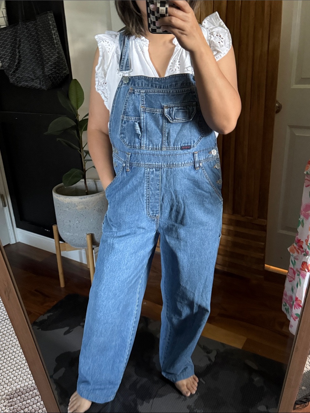 Vintage Squeeze 100% cotton Denim Carpenter Overall Straight leg. M